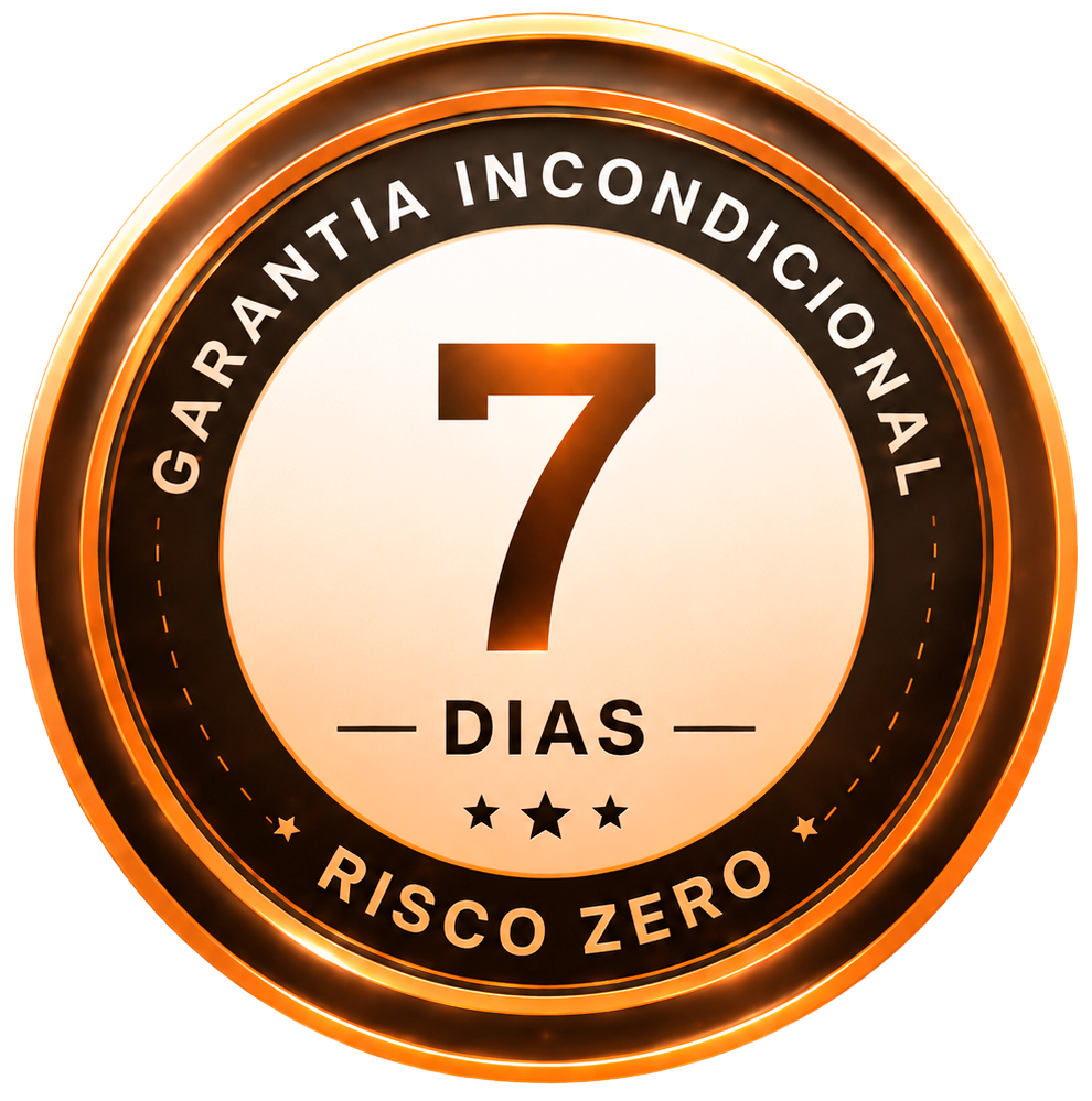 Garantia incondicional de 7 dias — risco zero